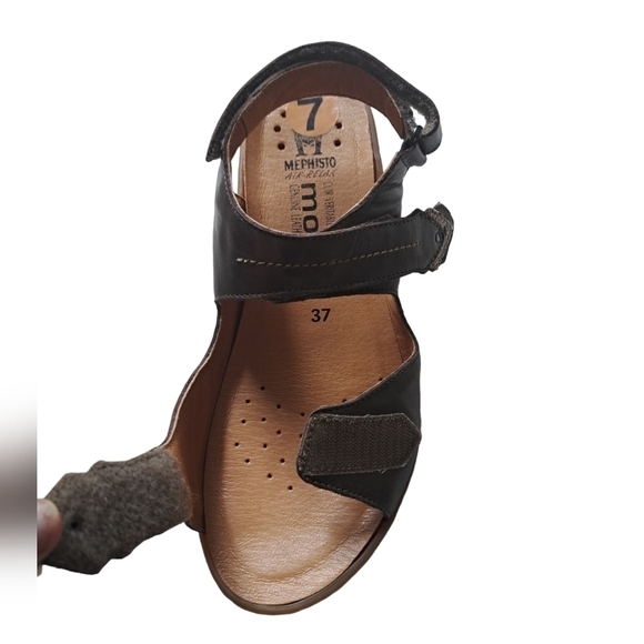 MEPHISTO MOBILS Air relax bronze leather sandals block heel strappy Made France - Picture 13 of 16